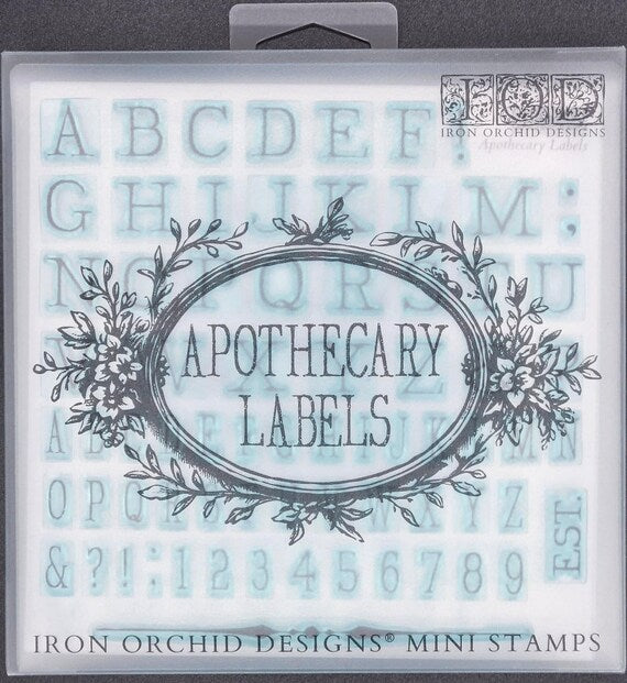 IOD stamp Apothecary Labels