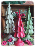 Metal Christmas Tree in Vintage Antique Red