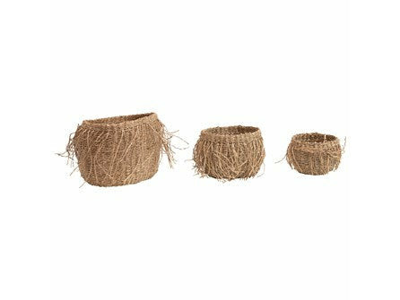 Seagrass Fringed Baskets set of 3