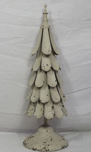 Metal Christmas Tree Vintage Antique Cream