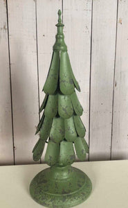 Metal Christmas Tree in Vintage Olive green