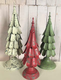 Metal Christmas Tree Vintage Antique Cream